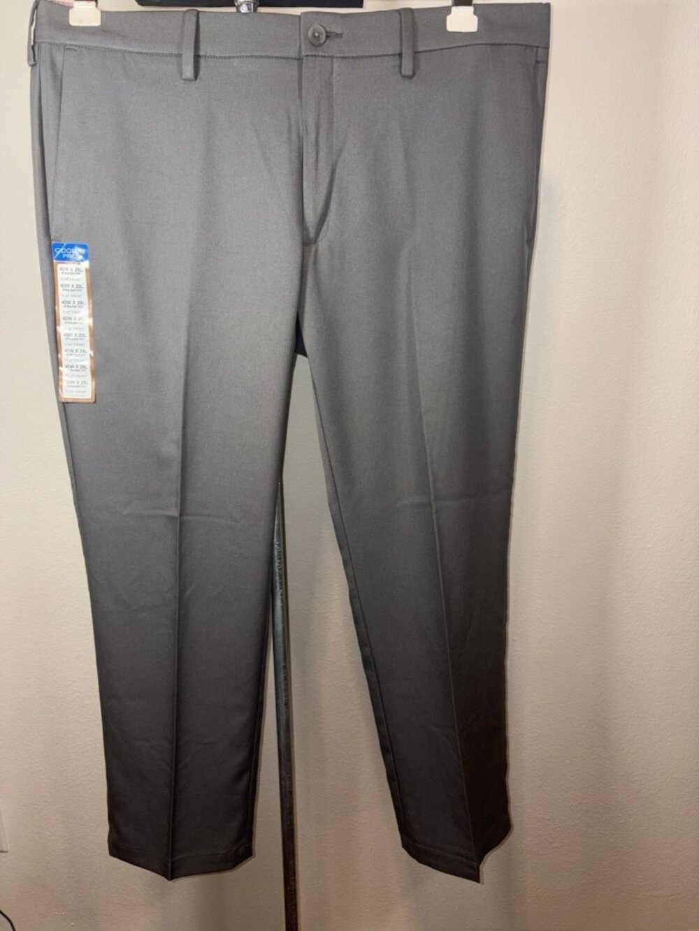 Haggar Pants Men 40X29 Grey FLEX WAIST Non Iron Cool 18 PRO Straight-Fit